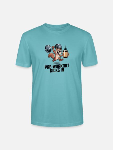 Pre Workout Kicks In - Stanley/Stella Unisex Bio-T-Shirt CRAFTER - Pastelltürkis