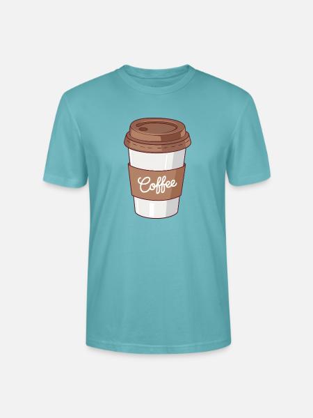 Einfache Kaffeetasse für Koffeinliebhaber - Stanley/Stella Unisex Bio-T-Shirt CRAFTER - Pastelltürkis