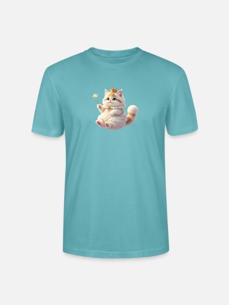 Pelzige Fantasiekatze - Stanley/Stella Unisex Bio-T-Shirt CRAFTER - Pastelltürkis