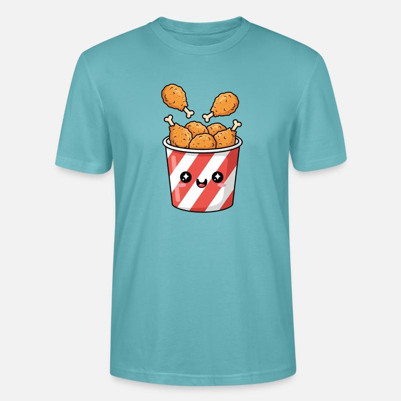 Kawaii-Brathähnchen-Eimer - Stanley/Stella Unisex Bio-T-Shirt CRAFTER - Pastelltürkis