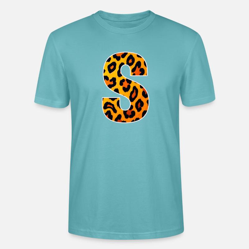 Leopardendruck S-Buchstabe - Stanley/Stella Unisex Bio-T-Shirt CRAFTER - Pastelltürkis