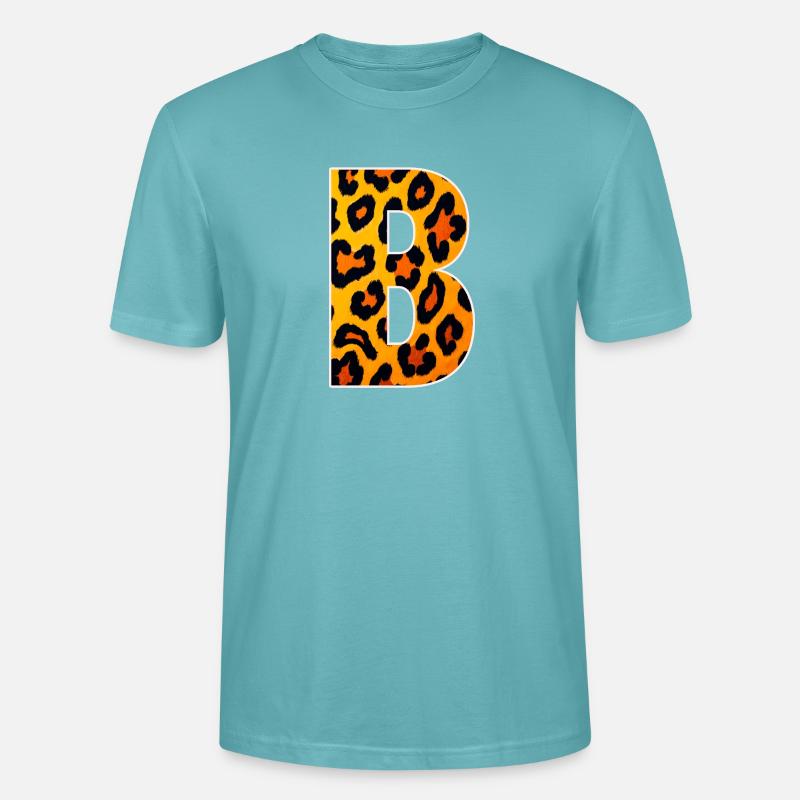 Monogramme LeopardB en look léopard - T-shirt bio CRAFTER Stanley Stella Unisexe - turquoise pastel