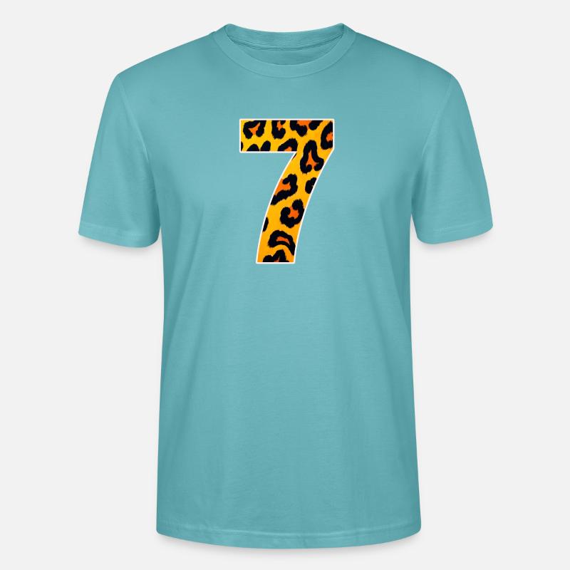 Leopard 7 Neon Pattern - Stanley/Stella CRAFTER Unisex Organic T-Shirt - pastel turquoise