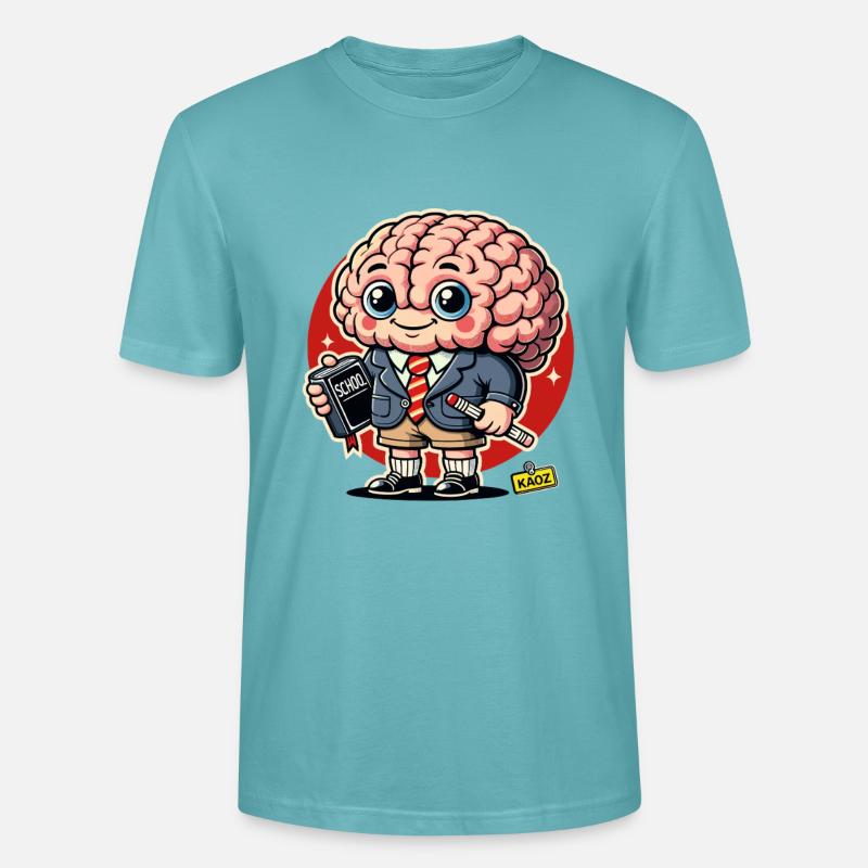 Brain Scholar Cartoon - Stanley/Stella Unisex Bio-T-Shirt CRAFTER - Pastelltürkis