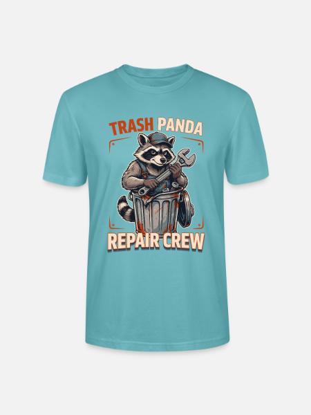 Trash Panda Reparatur Crew - Stanley/Stella Unisex Bio-T-Shirt CRAFTER - Pastelltürkis