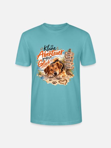 Kleine Abenteuer Großes Glück - Stanley/Stella Unisex Bio-T-Shirt CRAFTER - Pastelltürkis