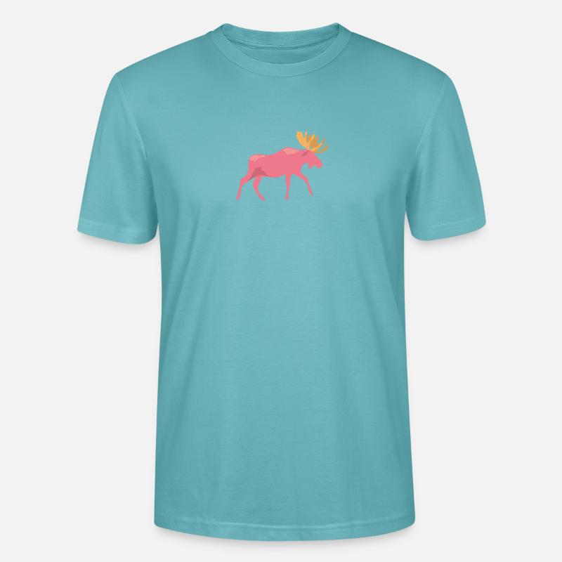 pinker Elch - Stanley/Stella Unisex Bio-T-Shirt CRAFTER - Pastelltürkis