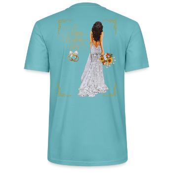 Happy Wedding Day - Stanley/Stella CRAFTER Unisex Organic T-Shirt - pastel turquoise - Back - Michal (187cm)