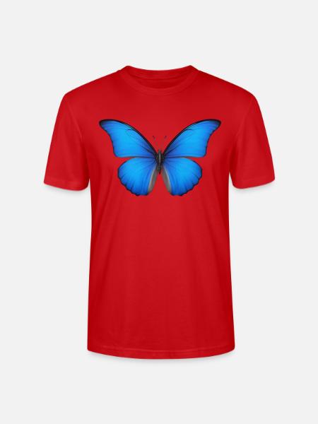 Azurblaue Schmetterlingsflügel - Stanley/Stella Unisex Bio-T-Shirt CRAFTER - Rot