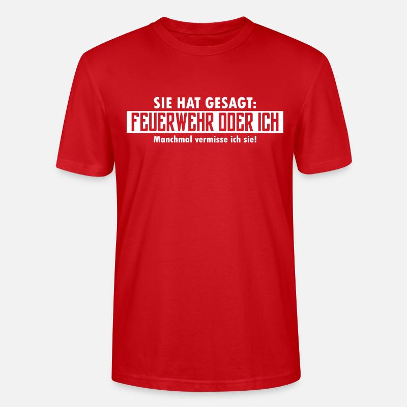 feuerwehr oder ich - Stanley/Stella Unisex Bio-T-Shirt CRAFTER - Rot