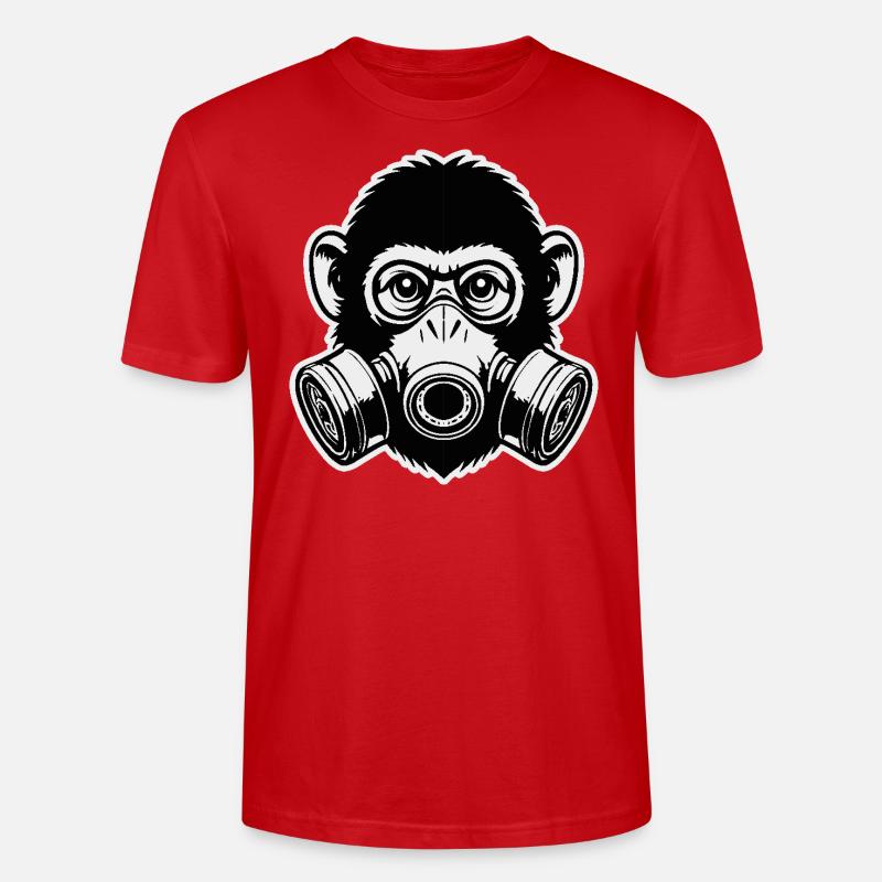 Masque à gaz de singe - T-shirt bio CRAFTER Stanley Stella Unisexe - rouge