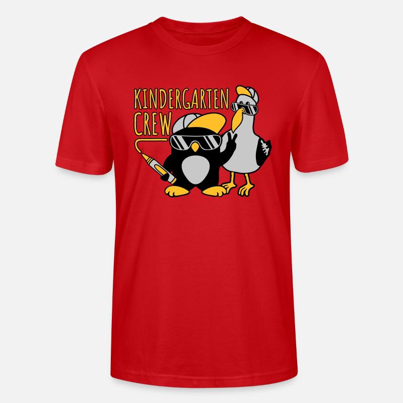 Kindergarten Crew Möwe Pinguin - Stanley/Stella Unisex Bio-T-Shirt CRAFTER - Rot