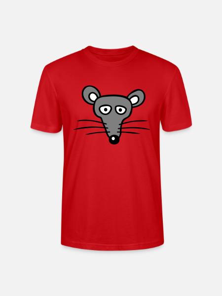 Mus Mus Sød Lille Rotte Gnaver Venlig - Stanley Stella CRAFTER unisex økologisk-T-shirt - rød