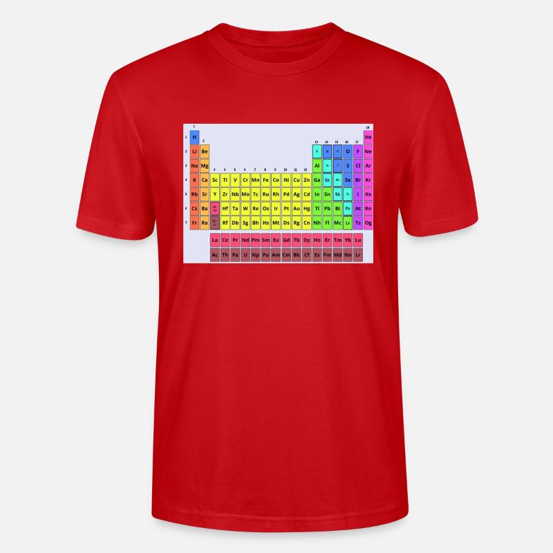 Periodic table - Stanley/Stella CRAFTER Unisex Organic T-Shirt - red