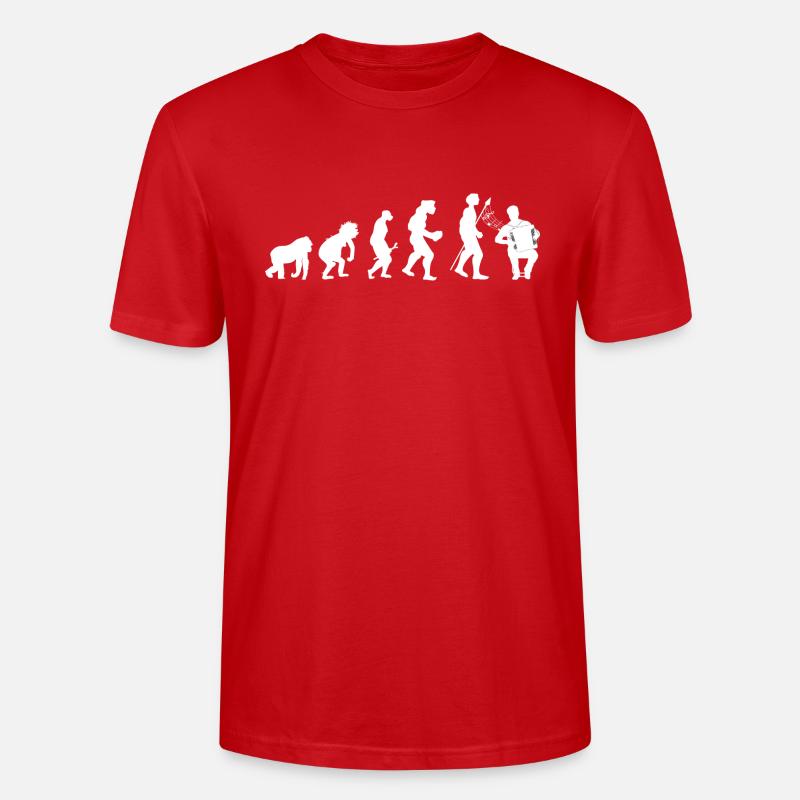 Accordéon evolution - T-shirt bio CRAFTER Stanley Stella Unisexe - rouge