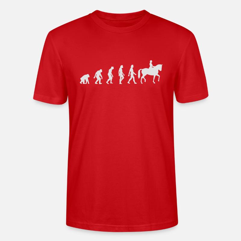 Die Evolution des Reitens - Stanley/Stella Unisex Bio-T-Shirt CRAFTER - Rot