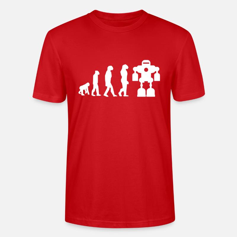 robot evolution - Stanley/Stella CRAFTER Unisex Organic T-Shirt - red