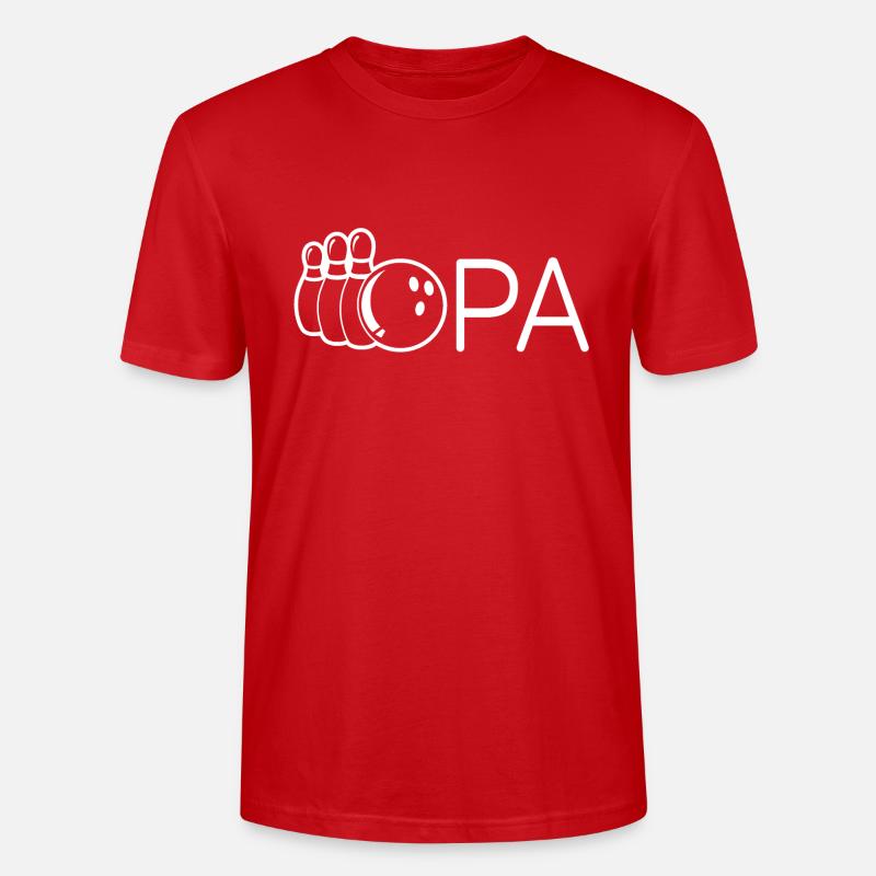 Opa Bowling Geschenkidee - Stanley/Stella Unisex Bio-T-Shirt CRAFTER - Rot