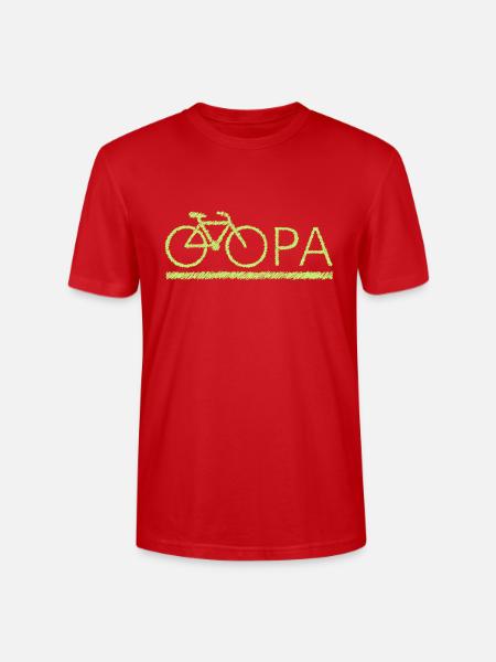 bester Opa Fahrrad Mountainbike Radeln Kritzeln - Stanley/Stella Unisex Bio-T-Shirt CRAFTER - Rot