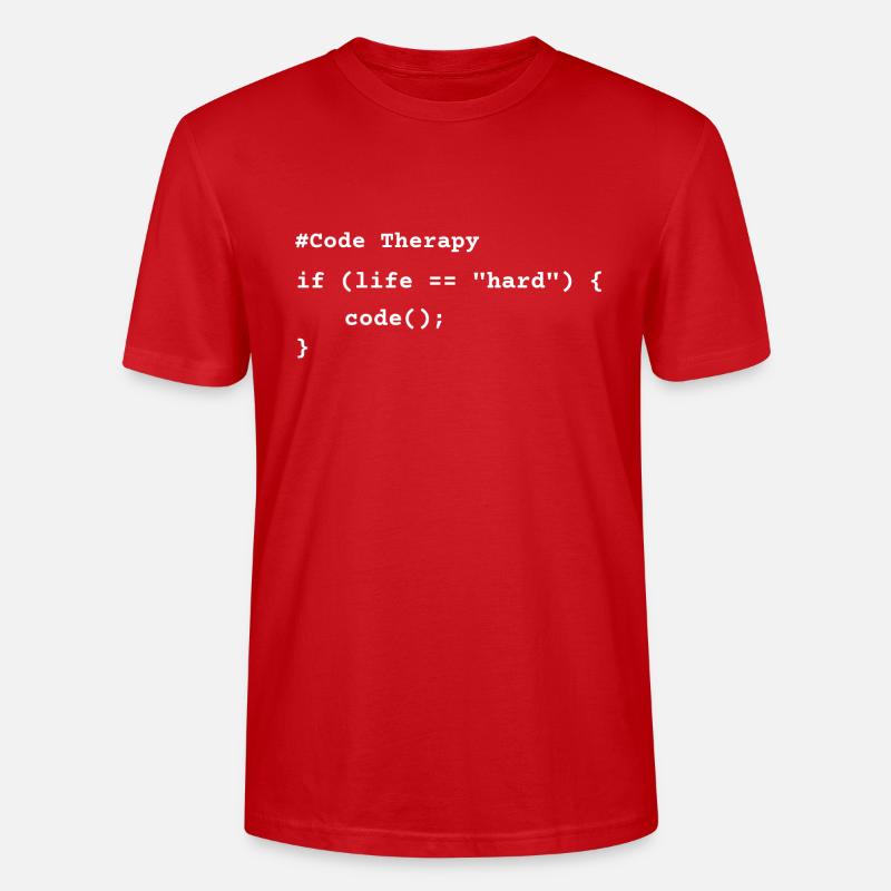 Code Therapy – Funny Programming T-Shirt - Stanley/Stella Unisex Bio-T-Shirt CRAFTER - Rot