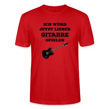 Gitarre - Gitarrist - E-Gitarre - Geschenk - Stanley/Stella Unisex Bio-T-Shirt CRAFTER - Rot - Vorne - Alina (178cm) & Michal (187cm)