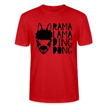 rama dong ding Dalai - T-shirt bio CRAFTER Stanley Stella Unisexe - rouge - Devant - Alina (178cm) & Michal (187cm)