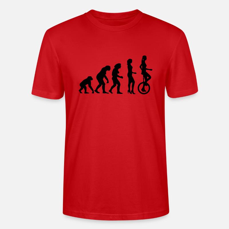 evolution_einradfahrerin_1c - Stanley/Stella Unisex Bio-T-Shirt CRAFTER - Rot
