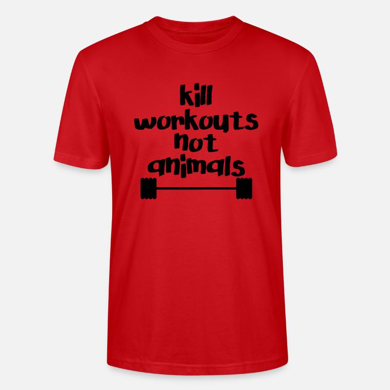 Kill workouts - not animals - Stanley/Stella Unisex Bio-T-Shirt CRAFTER - Rot