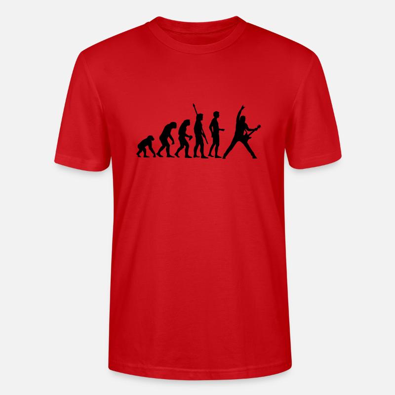 evolution_guitar_112013_a_1c - T-shirt bio CRAFTER Stanley Stella Unisexe - rouge