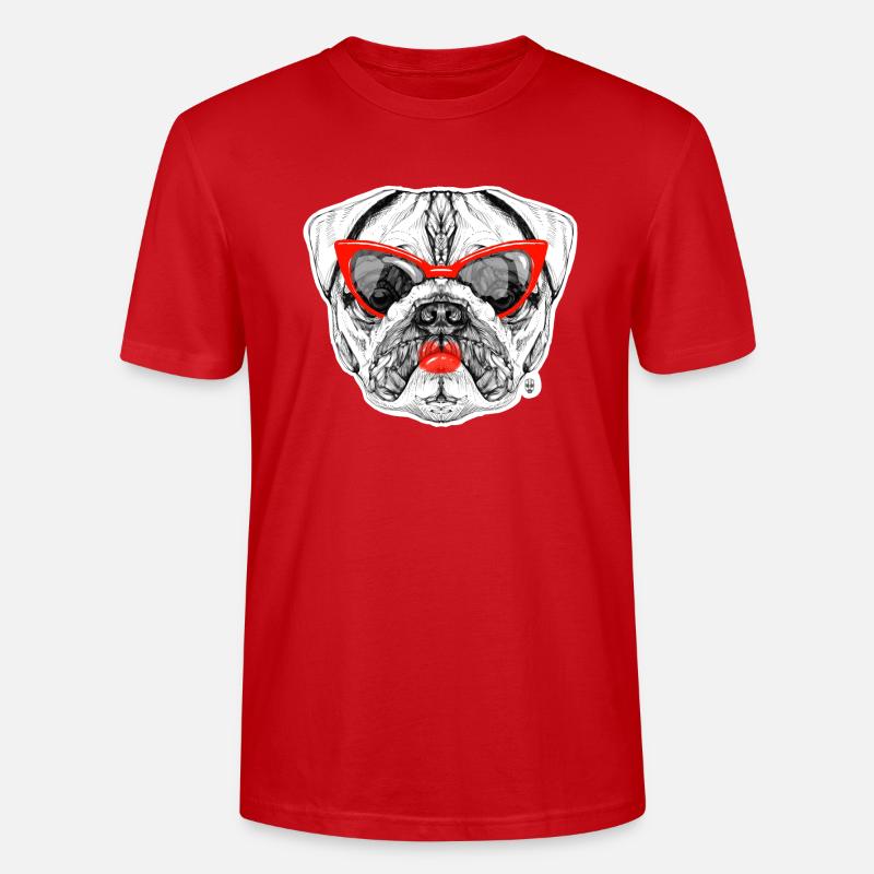 Mops-Dame - Stanley/Stella Unisex Bio-T-Shirt CRAFTER - Rot