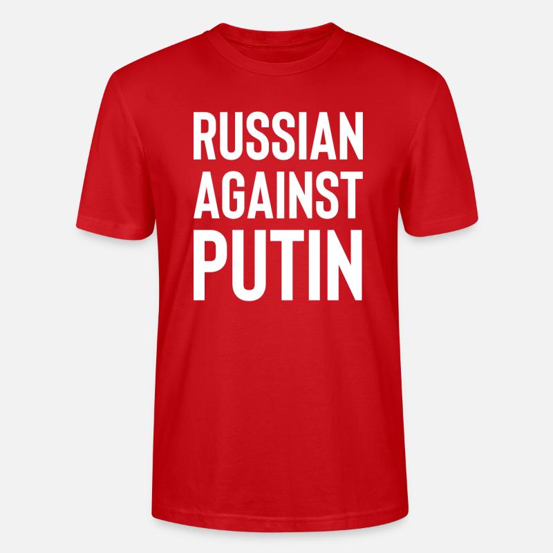 Russe contre Poutine blanc - T-shirt bio CRAFTER Stanley Stella Unisexe - rouge