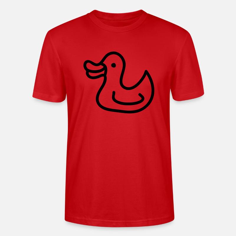 Entchen - Ente - Line - Stanley/Stella Unisex Bio-T-Shirt CRAFTER - Rot