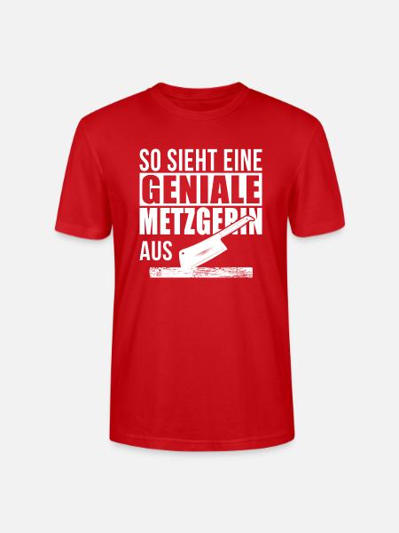 Geniale Metzgerin - Stanley/Stella Unisex Bio-T-Shirt CRAFTER - Rot