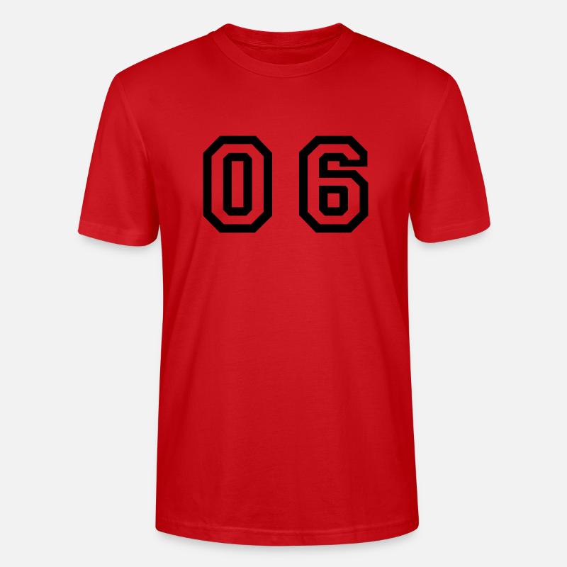 nombre - 06 - zéro six - T-shirt bio CRAFTER Stanley Stella Unisexe - rouge
