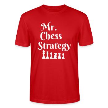 Mr chess strategy - Stanley/Stella CRAFTER Unisex Organic T-Shirt - red - Front - Alina (178cm) & Michal (187cm)