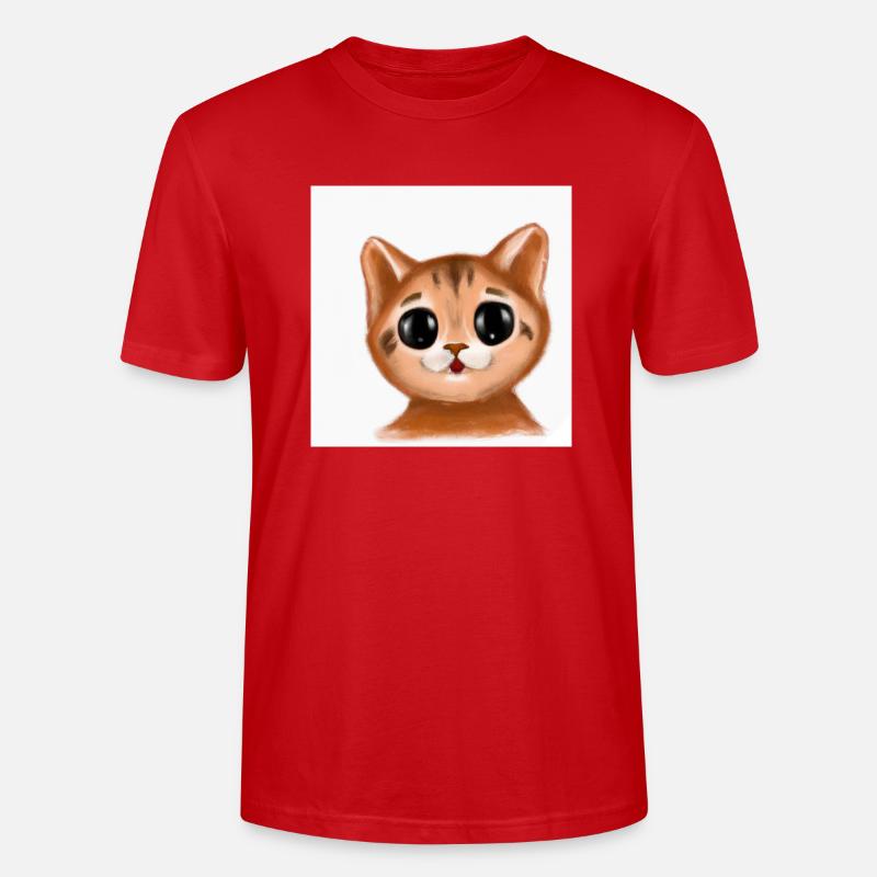 Katze gezeichnet - Stanley/Stella Unisex Bio-T-Shirt CRAFTER - Rot