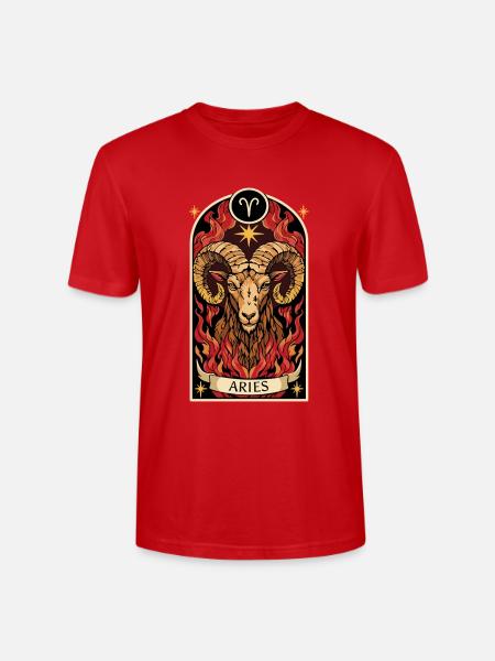 WIDDER-Tierkreiszeichen - Stanley/Stella Unisex Bio-T-Shirt CRAFTER - Rot