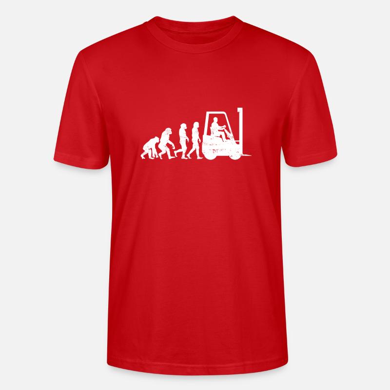 Staplerfahrer Evolution gabelstapler geschenk - Stanley/Stella Unisex Bio-T-Shirt CRAFTER - Rot