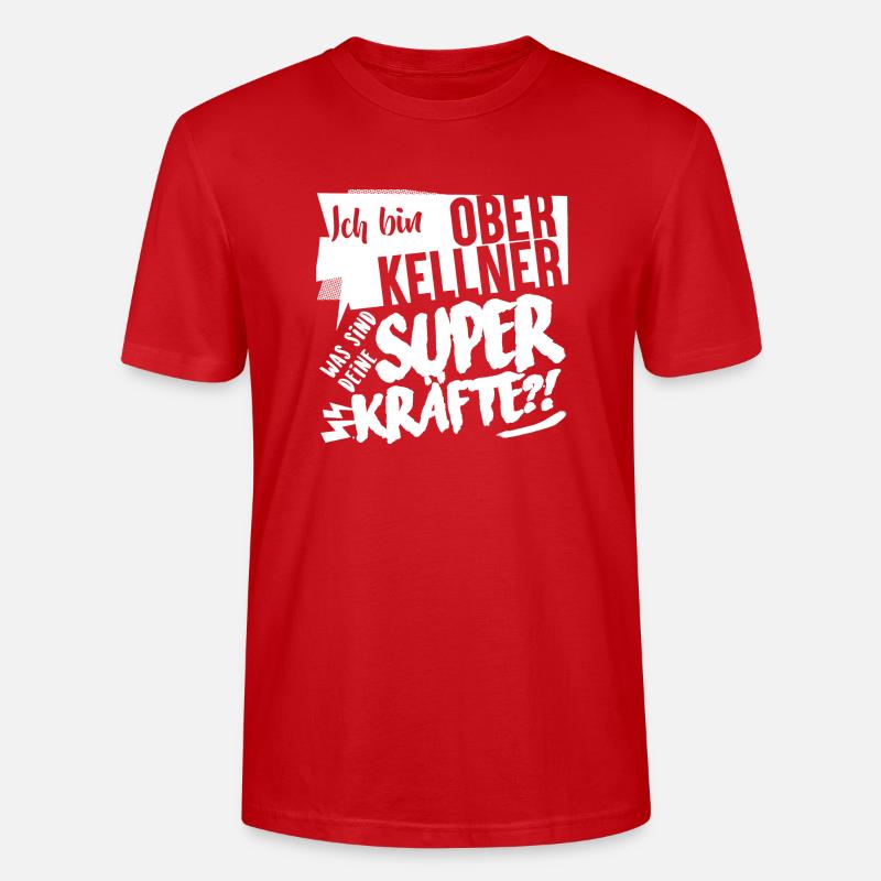 Superkräfte Oberkellner Geschenk - Stanley/Stella Unisex Bio-T-Shirt CRAFTER - Rot