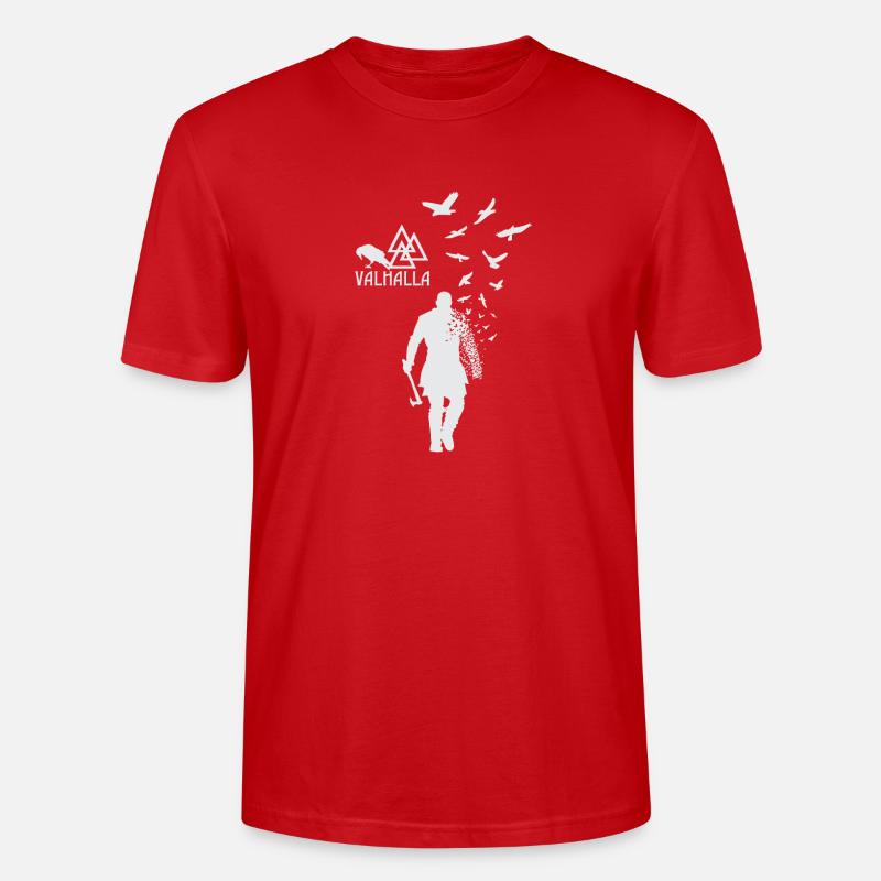 Walhalla Vikinger Raben Geschenk - Stanley/Stella Unisex Bio-T-Shirt CRAFTER - Rot