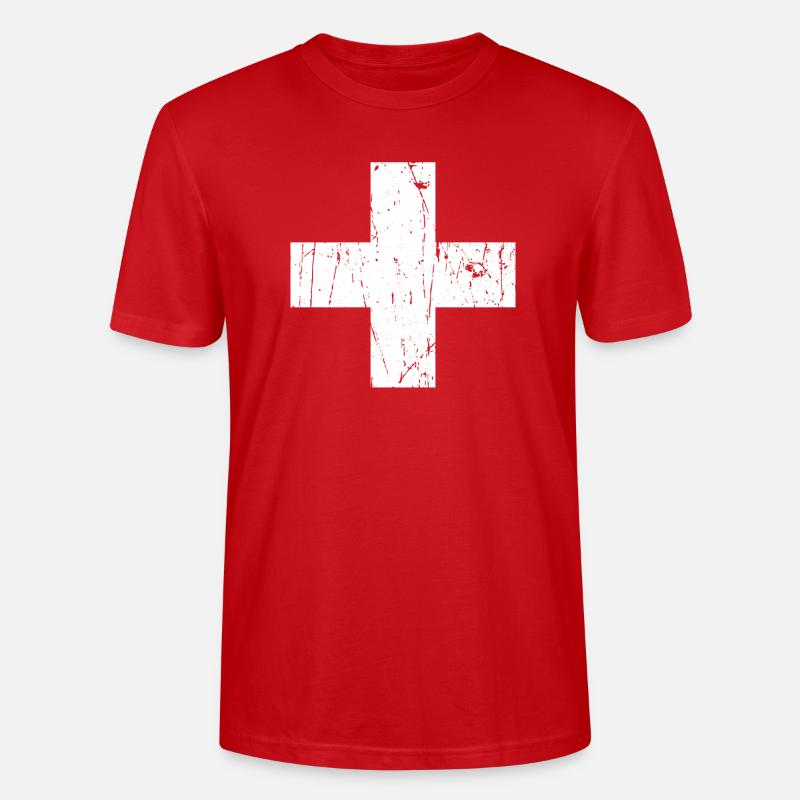 Drapeau de la Suisse - T-shirt bio CRAFTER Stanley Stella Unisexe - rouge