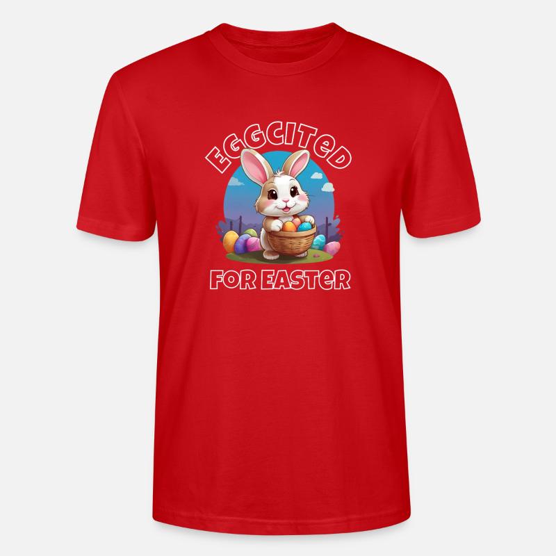 Eggcited for Easter - Stanley/Stella CRAFTER Unisex Organic T-Shirt - red
