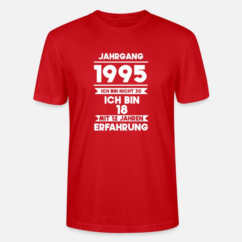 Né entre 1995 et 18 ans d’expérience - T-shirt bio CRAFTER Stanley Stella Unisexe - rouge