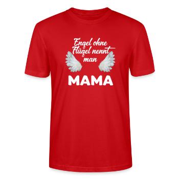 Engel ohne Fluegel - Mama - Stanley/Stella Unisex Bio-T-Shirt CRAFTER - Rot - Vorne - Alina (178cm) & Michal (187cm)
