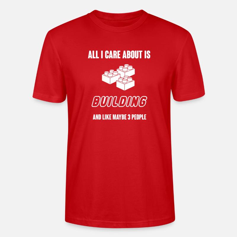 Baustein - Bausteine - Bauen - Geschenk - Stanley/Stella Unisex Bio-T-Shirt CRAFTER - Rot