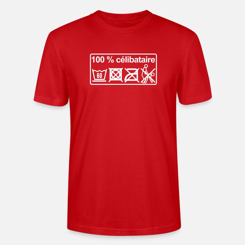 100% celibataire - T-shirt bio CRAFTER Stanley Stella Unisexe - rouge