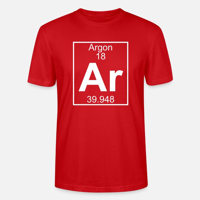 Periodic table element 18 - Ar (argon) - BIG - Stanley/Stella Unisex Bio-T-Shirt CRAFTER - Rot