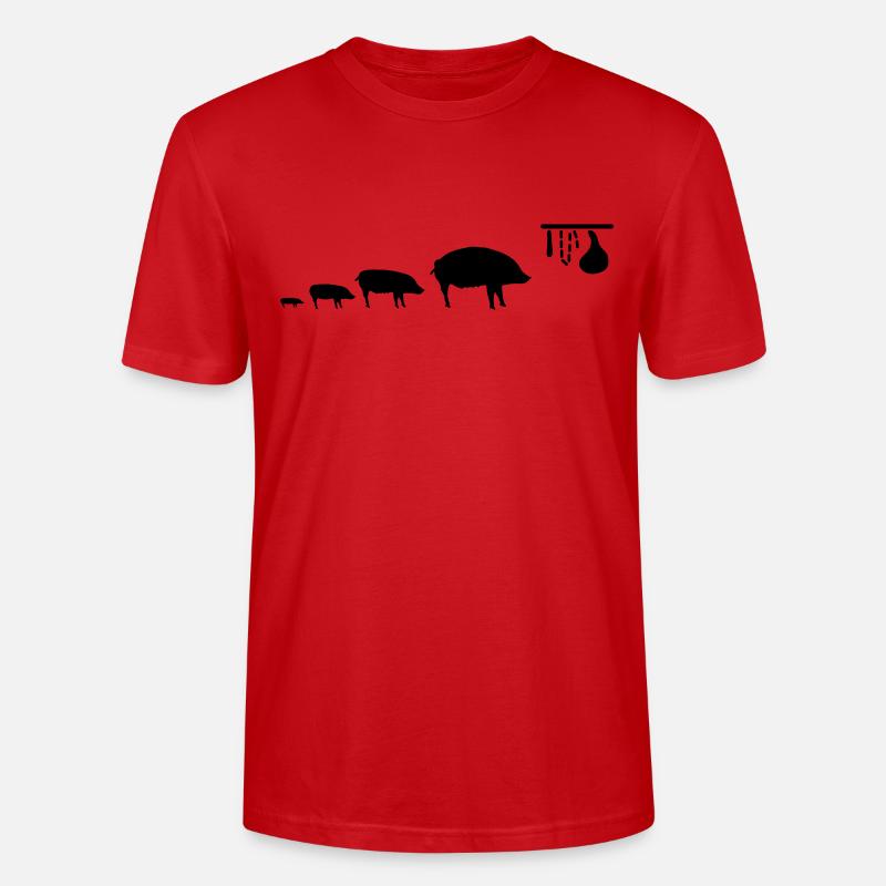 pig_evolution - Stanley/Stella Unisex Bio-T-Shirt CRAFTER - Rot