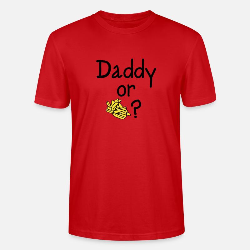Daddy or Chips? - Stanley/Stella CRAFTER Unisex Organic T-Shirt - red