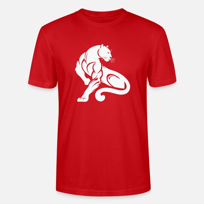 Panthère léopard - T-shirt bio CRAFTER Stanley Stella Unisexe - rouge